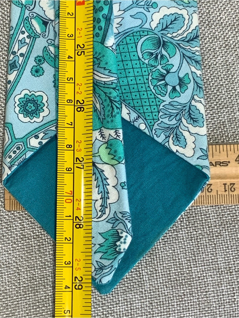 Pastel Teal Paisley Cotton Look Tie - Picture 5 of 5